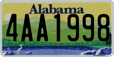 AL license plate 4AA1998