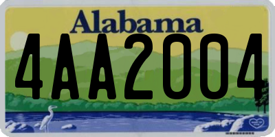 AL license plate 4AA2004