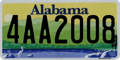 AL license plate 4AA2008