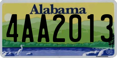 AL license plate 4AA2013