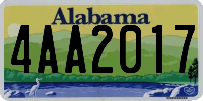 AL license plate 4AA2017