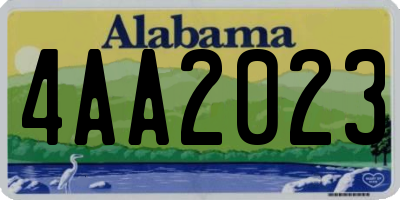 AL license plate 4AA2023