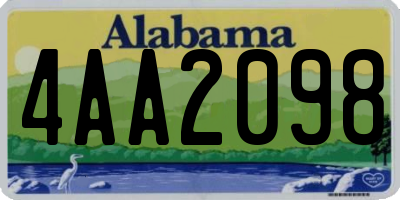 AL license plate 4AA2098