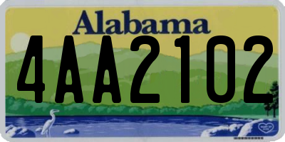 AL license plate 4AA2102