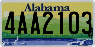 AL license plate 4AA2103