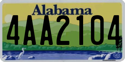 AL license plate 4AA2104