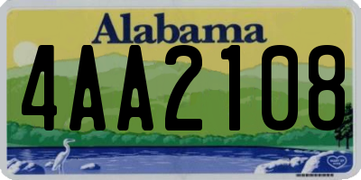 AL license plate 4AA2108