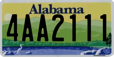 AL license plate 4AA2111
