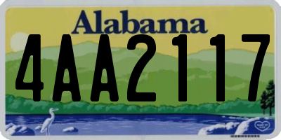 AL license plate 4AA2117