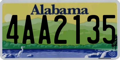 AL license plate 4AA2135