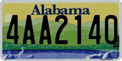 AL license plate 4AA2140