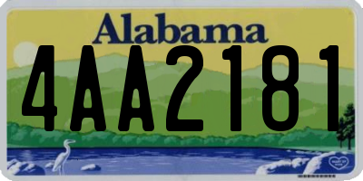 AL license plate 4AA2181
