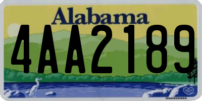 AL license plate 4AA2189