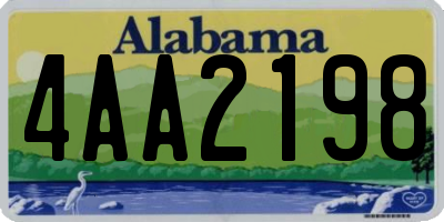 AL license plate 4AA2198