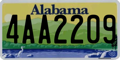 AL license plate 4AA2209