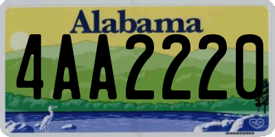 AL license plate 4AA2220