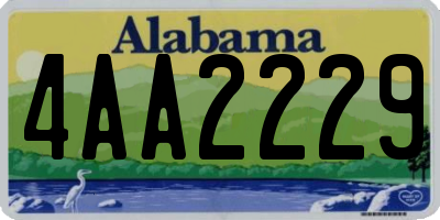 AL license plate 4AA2229
