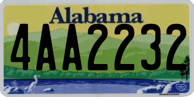 AL license plate 4AA2232