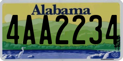 AL license plate 4AA2234