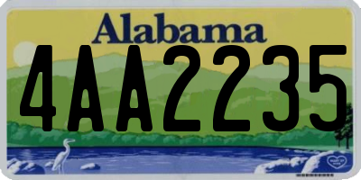 AL license plate 4AA2235