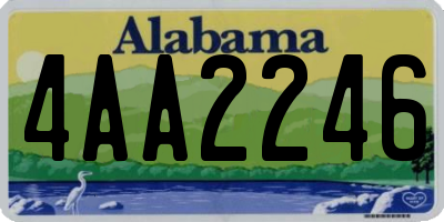 AL license plate 4AA2246