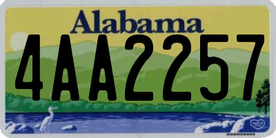 AL license plate 4AA2257