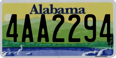 AL license plate 4AA2294