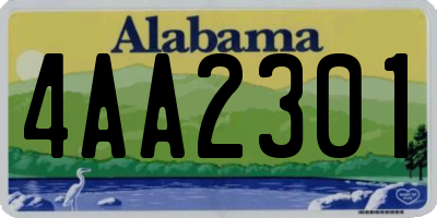 AL license plate 4AA2301
