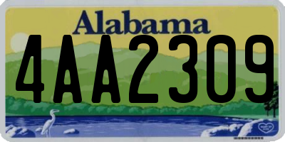 AL license plate 4AA2309