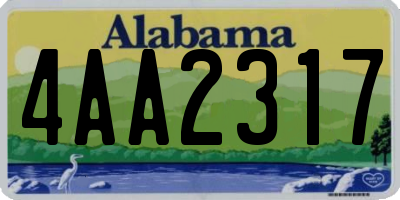 AL license plate 4AA2317