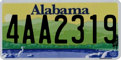 AL license plate 4AA2319