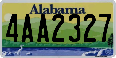 AL license plate 4AA2327