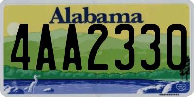 AL license plate 4AA2330