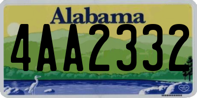 AL license plate 4AA2332