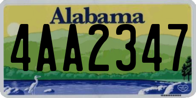 AL license plate 4AA2347