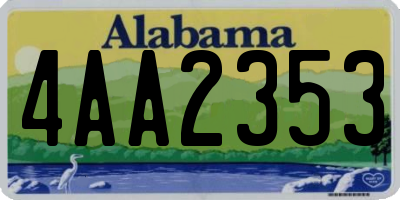 AL license plate 4AA2353