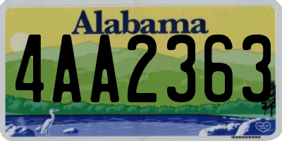AL license plate 4AA2363