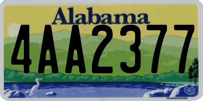 AL license plate 4AA2377