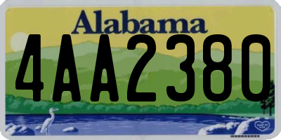AL license plate 4AA2380