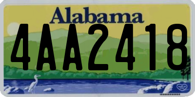 AL license plate 4AA2418