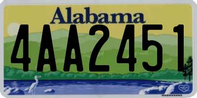 AL license plate 4AA2451