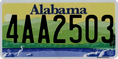 AL license plate 4AA2503