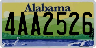 AL license plate 4AA2526