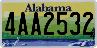 AL license plate 4AA2532