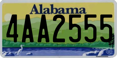 AL license plate 4AA2555