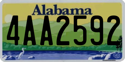 AL license plate 4AA2592