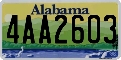 AL license plate 4AA2603