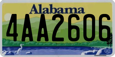 AL license plate 4AA2606