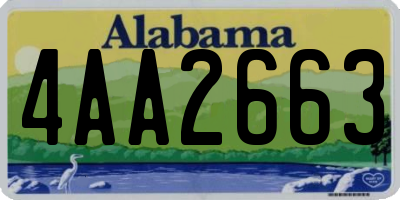 AL license plate 4AA2663