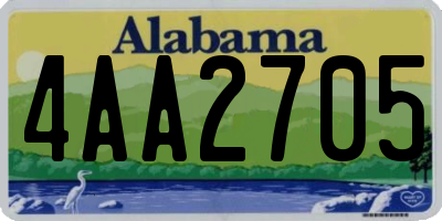 AL license plate 4AA2705